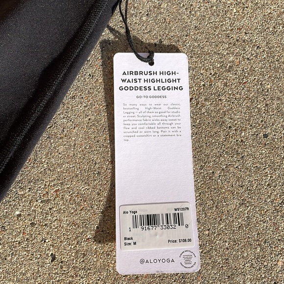 ALO YOGA Women's Airbrush High-Waist Highlight Goddess Legging Size M In Black - Picture 7 of 8